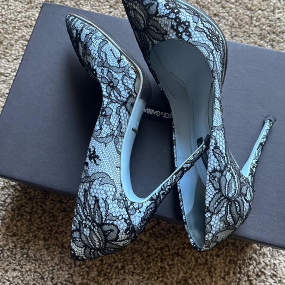Authentic Dolce & Gabbana heels, multicolored light blue - size 6.5 - Picture 9 of 12